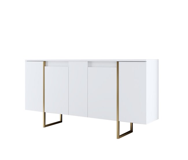 Conforama Aparador 4 Puertas Con Estantes Detrás De Las Puertas L160 Cm - LUXE