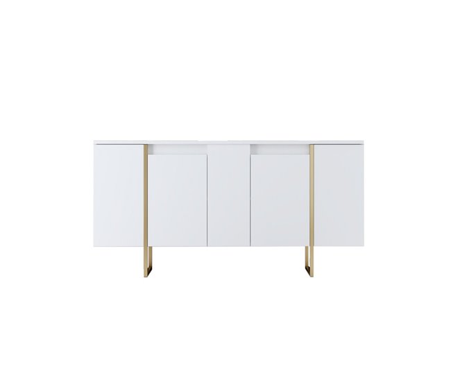 Conforama Aparador 4 puertas con estantes detrás de las puertas L160 cm - LUXE