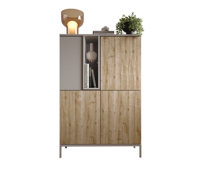 Conforama Aparador 4 puertas y 1 nicho L110 cm - GENT