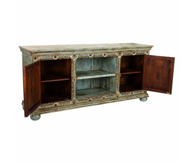 Conforama Aparador Alexandra House Living Azul Madera De Mango 45 X 76 X 165 Cm