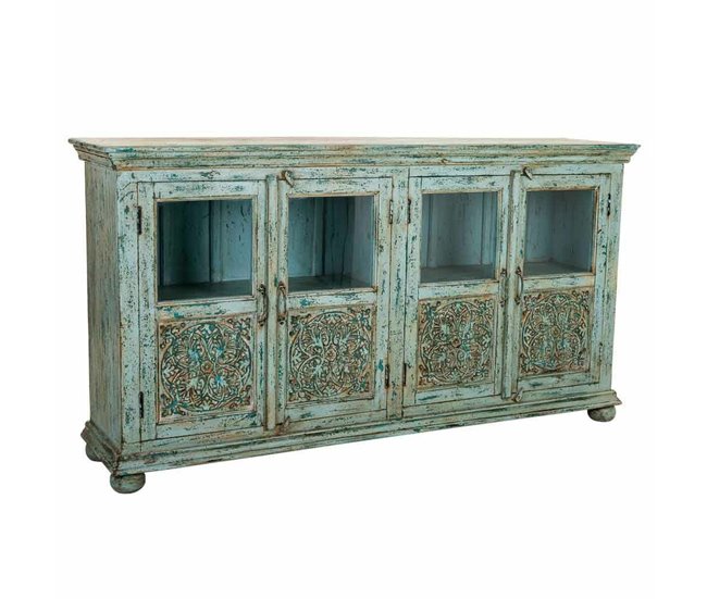 Conforama Aparador Alexandra House Living Azul Madera de mango 40 x 90 x 170 cm