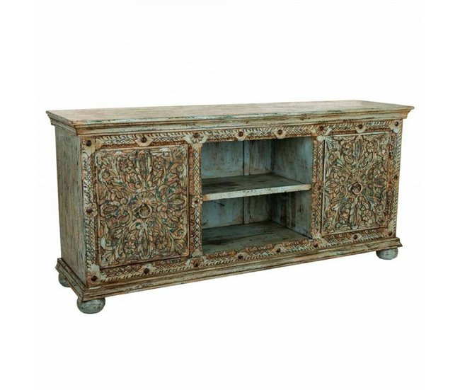 Conforama Aparador Alexandra House Living Azul Madera de mango 45 x 76 x 165 cm