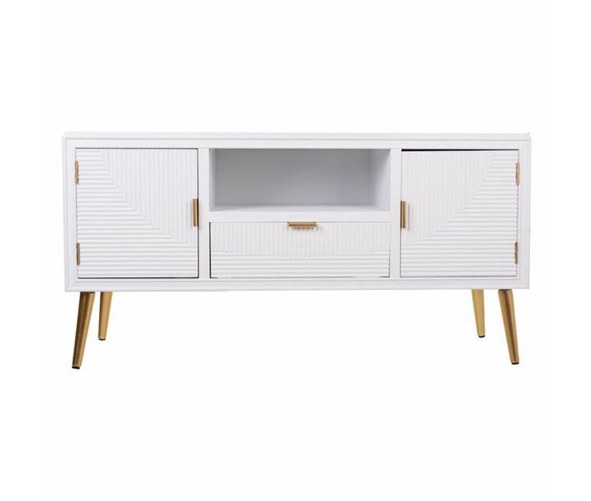 Conforama Aparador Alexandra House Living Blanco Dorado 40 X 61 X 121 Cm