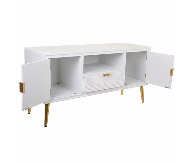 Conforama Aparador Alexandra House Living Blanco Dorado 40 X 61 X 121 Cm