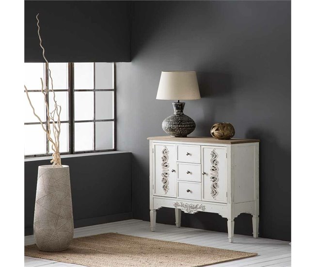 Conforama Aparador Alexandra House Living Blanco Madera De Abeto Madera MDF 40 X 86 X 100 Cm