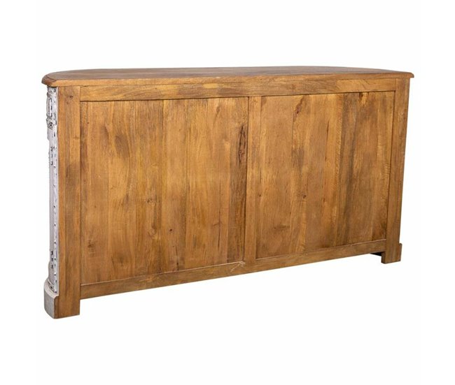 Conforama Aparador Alexandra House Living Blanco Marrón Latón Madera De Mango 45 X 177 X 91 Cm