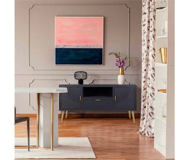 Conforama Aparador Alexandra House Living Dorado Gris Oscuro 40 X 61 X 121 Cm