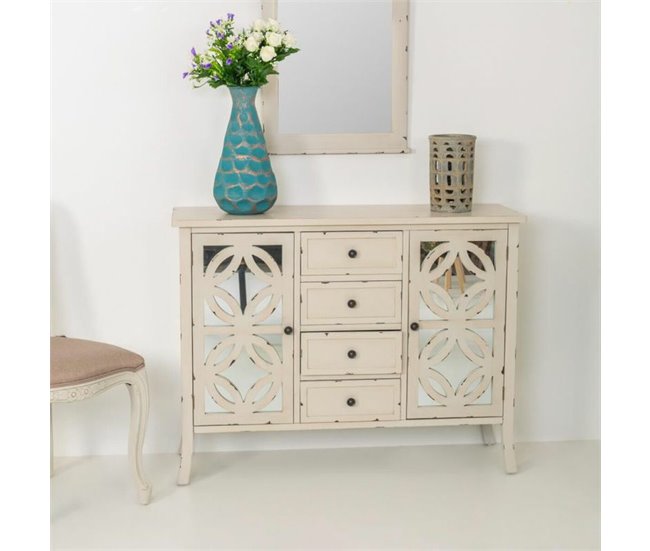 Conforama Aparador Alexandra House Living Gris Vidrio Madera De Abeto 37 X 84 X 110 Cm