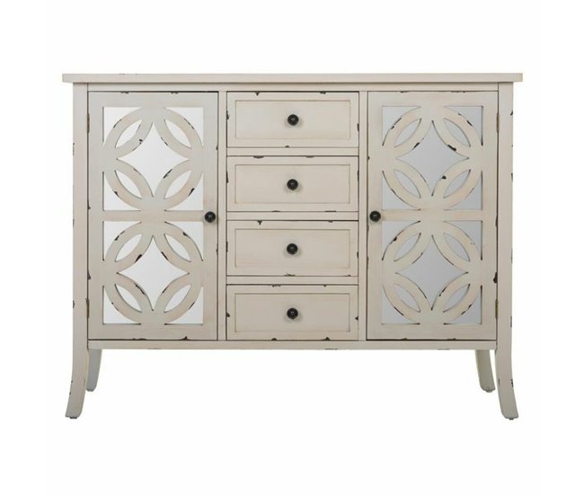 Conforama Aparador Alexandra House Living Gris Vidrio Madera De Abeto 37 X 84 X 110 Cm