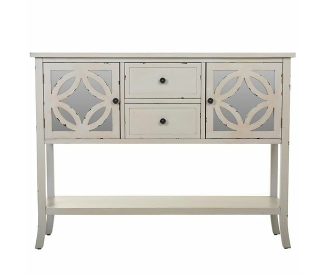 Conforama Aparador Alexandra House Living Gris Vidrio Madera De Abeto 37 X 91 X 121 Cm