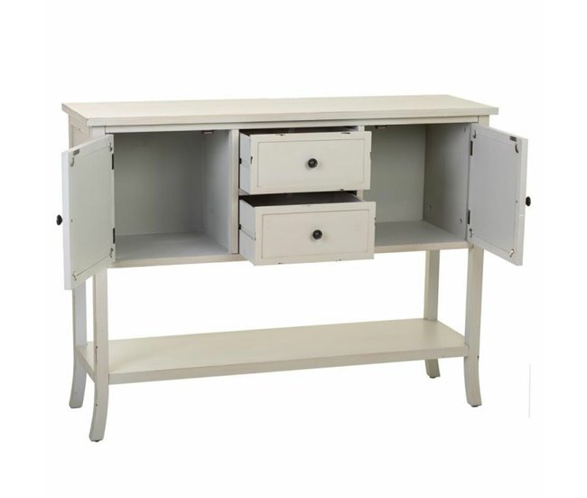 Conforama Aparador Alexandra House Living Gris Vidrio Madera De Abeto 37 X 91 X 121 Cm