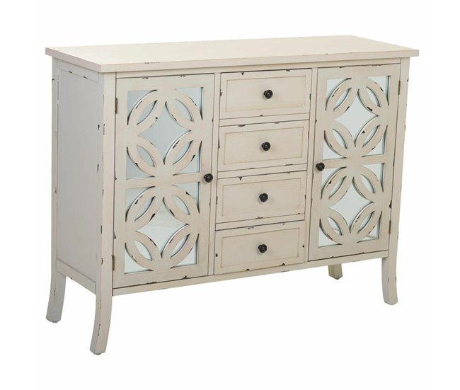 Conforama Aparador Alexandra House Living Gris Vidrio Madera de abeto 37 x 84 x 110 cm