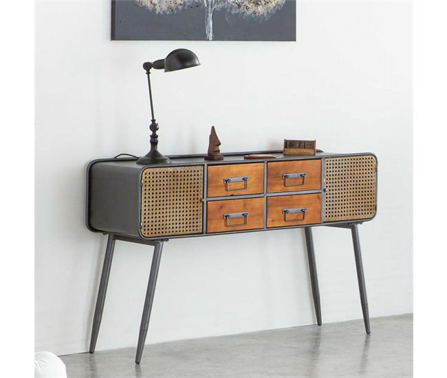 Conforama Aparador Alexandra House Living Marrón Hierro 38 X 79 X 120 Cm