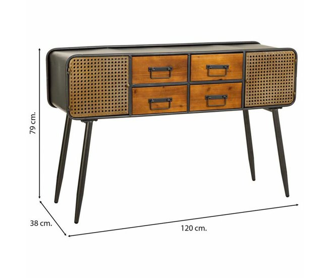 Conforama Aparador Alexandra House Living Marrón Hierro 38 X 79 X 120 Cm