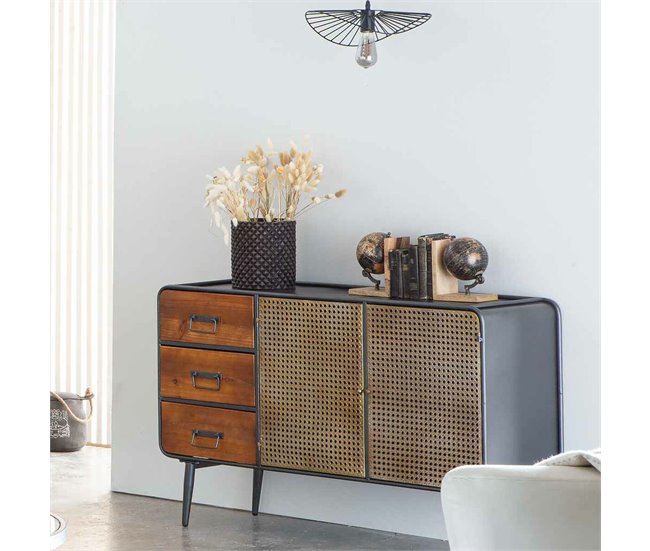 Conforama Aparador Alexandra House Living Marrón Hierro 40 X 75 X 120 Cm