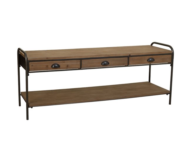 Conforama Aparador Alexandra House Living Marrón Hierro Madera De Abeto 38 X 58 X 149 Cm