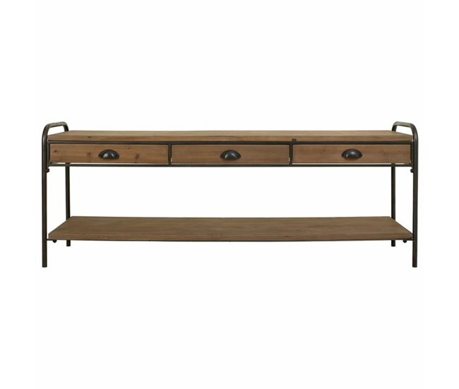 Conforama Aparador Alexandra House Living Marrón Hierro Madera de abeto 38 x 58 x 149 cm