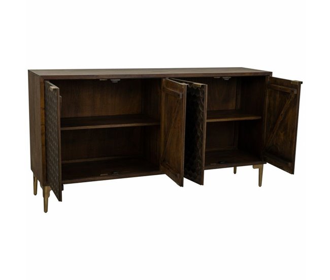 Conforama Aparador Alexandra House Living Marrón Madera Hierro 40 X 85 X 165 Cm