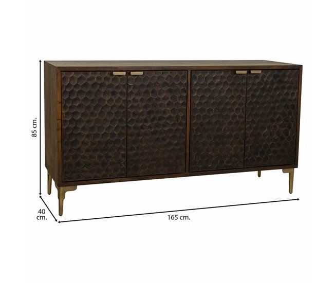 Conforama Aparador Alexandra House Living Marrón Madera Hierro 40 X 85 X 165 Cm