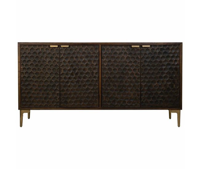 Conforama Aparador Alexandra House Living Marrón Madera Hierro 40 X 85 X 165 Cm