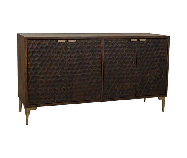 Conforama Aparador Alexandra House Living Marrón Madera Hierro 40 x 85 x 165 cm