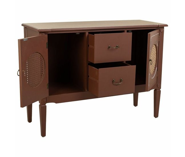 Conforama Aparador Alexandra House Living Marrón Natural Ratán Madera De Abeto 40 X 78 X 106 Cm