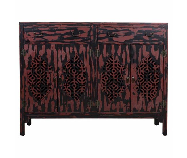 Conforama Aparador Alexandra House Living Rojo Madera De Abeto Madera MDF 36 X 106 X 136 Cm