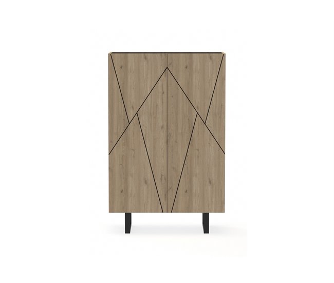 Conforama Aparador alto 2 puertas MILENA 2 puertas roble y negro