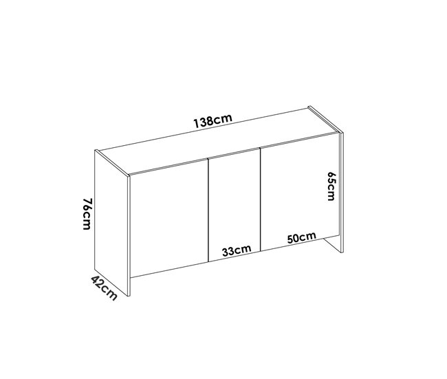 Conforama Aparador Dariol Buffet De Salón Aparador De Salón Moderno Con 3 Puertas 138x42h76 Cm Blanco Y Roble