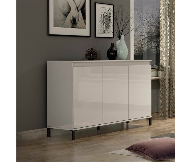 Conforama Aparador Dcassandr Bufé De Salón Aparador De Salón Despensa De Cocina Made In Italy 138x40h90 Cm Blanco Brillante Y Antracita