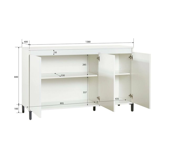 Conforama Aparador Dcassandr Bufé De Salón Aparador De Salón Despensa De Cocina Made In Italy 138x40h90 Cm Blanco Brillante Y Antracita