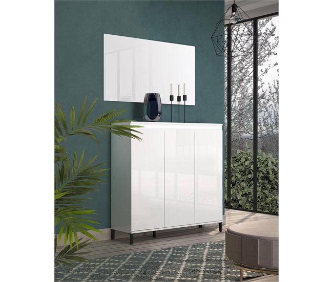 Conforama Aparador Dceccherin Bufé De Salón Aparador De Salón Despensa De Cocina Made In Italy 138x40h110 Cm Blanco Brillante Y Antracita