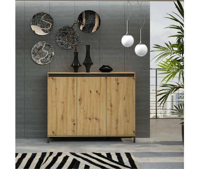 Conforama Aparador Dceppitell Bufé De Salón Aparador De Salón Despensa De Cocina Made In Italy 138x110h40 Cm Madera Y Antracita