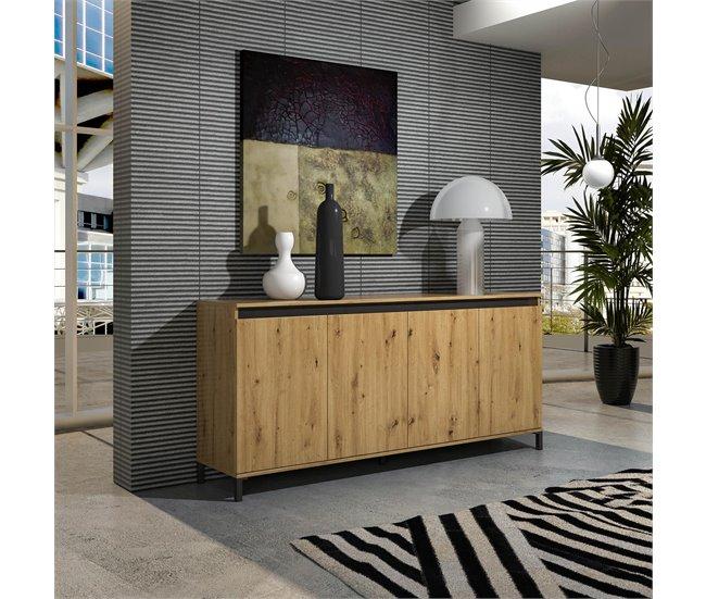 Conforama Aparador Dcerofolin Bufé De Salón Aparador De Salón Despensa De Cocina Made In Italy 184x90h40 Cm Blanco Brillante Y Antracita