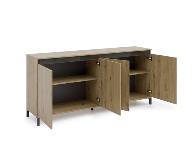 Conforama Aparador Dcerofolin Bufé De Salón Aparador De Salón Despensa De Cocina Made In Italy 184x90h40 Cm Blanco Brillante Y Antracita