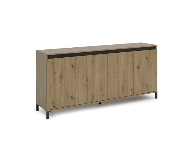 Conforama Aparador Dcerofolin Bufé de salón Aparador de salón Despensa de cocina Made in Italy 184x90h40 cm Blanco brillante y Antracita