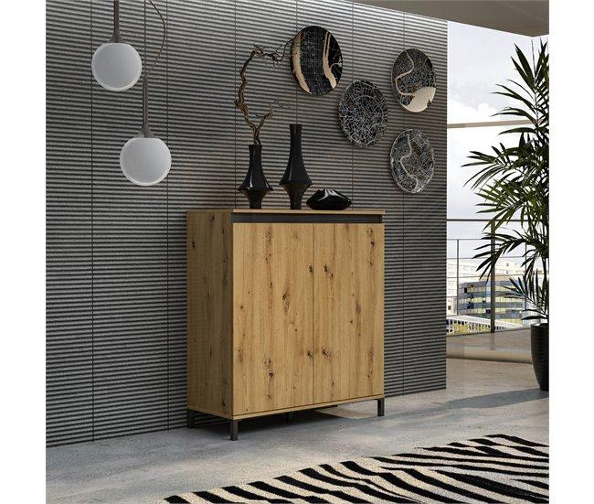 Conforama Aparador Dcolasuonn Bufé De Salón Aparador De Salón Despensa De Cocina Made In Italy 100x40h110 Cm Blanco Brillante Y Antracita