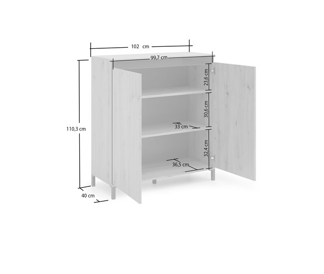 Conforama Aparador Dcolasuonn Bufé De Salón Aparador De Salón Despensa De Cocina Made In Italy 100x40h110 Cm Blanco Brillante Y Antracita