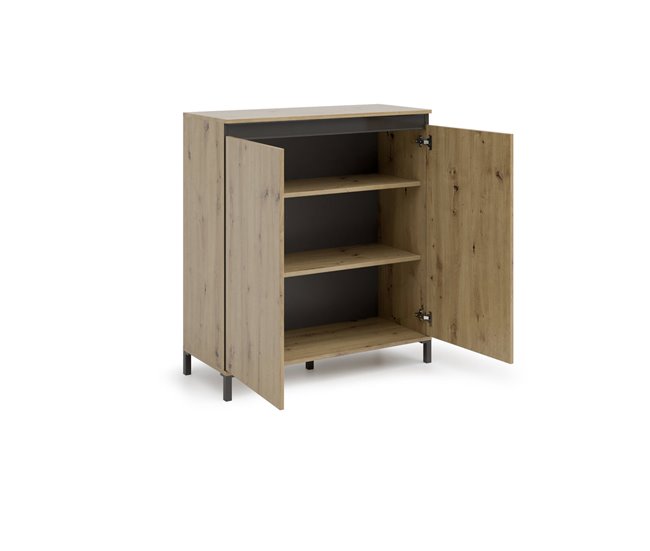 Conforama Aparador Dcolasuonn Bufé De Salón Aparador De Salón Despensa De Cocina Made In Italy 100x40h110 Cm Blanco Brillante Y Antracita