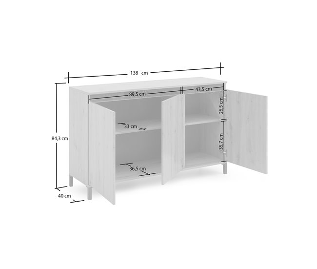 Conforama Aparador Dcollocol Bufé De Salón Aparador De Salón Despensa De Cocina Made In Italy 138x40h90 Cm Blanco Brillante Y Antracita