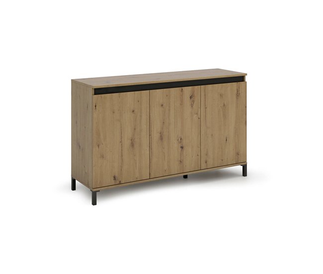 Conforama Aparador Dcollocol Bufé de salón Aparador de salón Despensa de cocina Made in Italy 138x40h90 cm Blanco brillante y Antracita