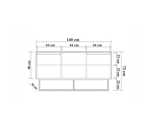 Conforama Aparador Deulofe Bufé De Salón Aparador De Salón Despensa De Cocina 140x36h72 Cm Nogal Y Negro