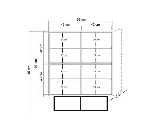 Conforama Aparador Dfagg Bufé De Salón Aparador De Salón Despensa De Cocina 93x36h115 Cm Roble Y Negro