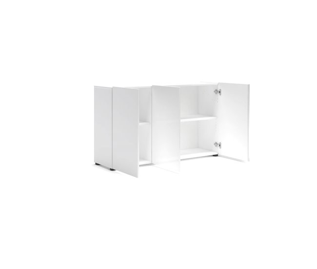 Conforama Aparador Dferraguzz Bufé De Salón Aparador De Salón Despensa De Cocina Made In Italy 135x38h79 Cm Blanco Brillante