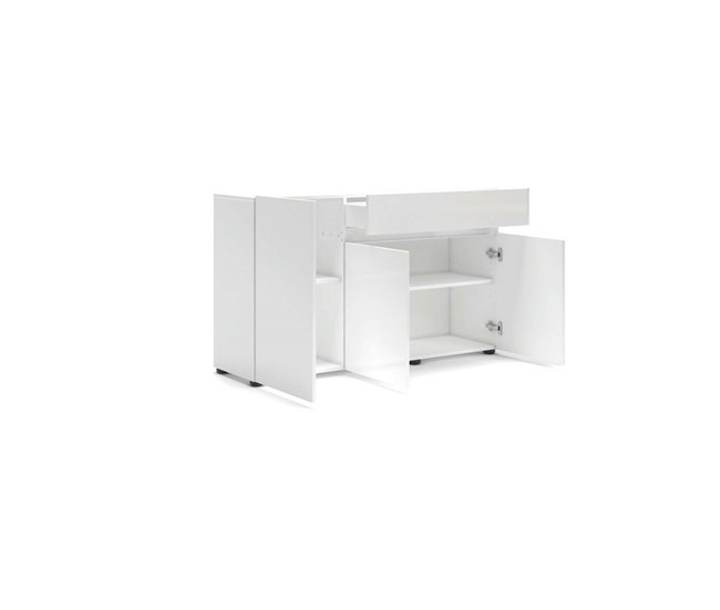 Conforama Aparador Dferrarin Bufé De Salón Aparador De Salón Despensa De Cocina Made In Italy 135x38h79 Cm Blanco Brillante