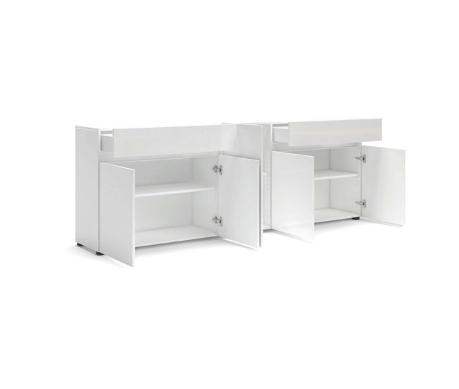Conforama Aparador Dfilanger Bufé De Salón Aparador De Salón Despensa De Cocina Made In Italy 225x38h79 Cm Blanco Brillante