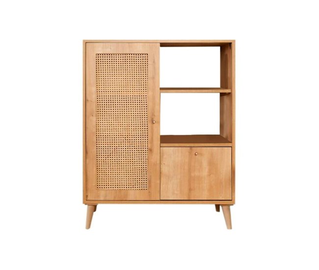 Conforama Aparador Dfrigeri Bufé de salón Aparador de salón Despensa de cocina 90x40h110 cm Roble