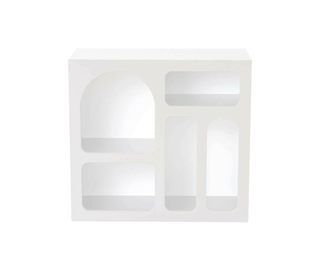 Conforama Aparador Dgargiul Bufé de salón Aparador de salón Despensa de cocina 80x35h74 cm Blanco