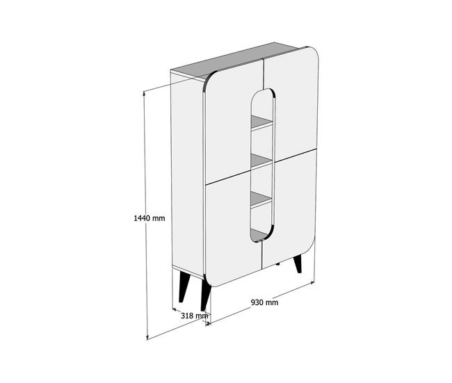 Conforama Aparador Dgaudenz Bufé De Salón Aparador De Salón Despensa De Cocina 93x32h144 Cm Nogal Y Blanco
