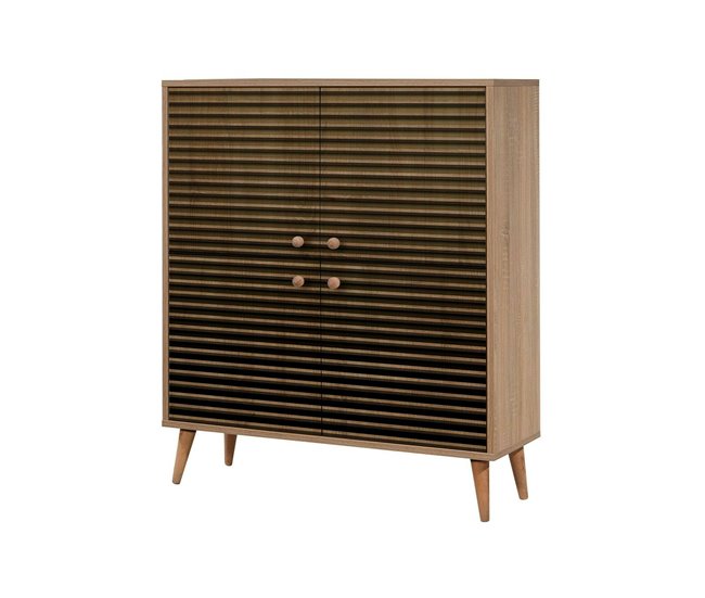 Conforama Aparador Dgiannin Bufé de salón Aparador de salón Despensa de cocina 95x36h111 cm Roble